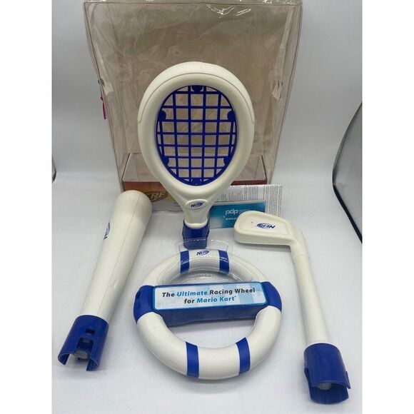 Hasbro Nerf Sports Pack For Nintendo Wii Tennis Golf Baseball Wheel - Picture 3 of 6